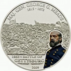 Cook 2009 Battle of Gettysburg 5 Dollars Silver Coin,Proof - Picture 1 of 2