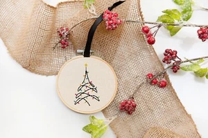 Christmas Tree with Lights Holiday Counted Cross Stitch Pattern - Picture 1 of 5