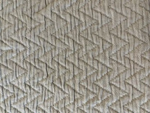 Pair of 100% Cotton Peacock Alley Zig-Zag Quilted King Pillow Shams, Stone - Picture 1 of 7