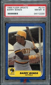1986 Fleer Update Barry Bonds Rookie RC #U-14 PSA 8 - Picture 1 of 2