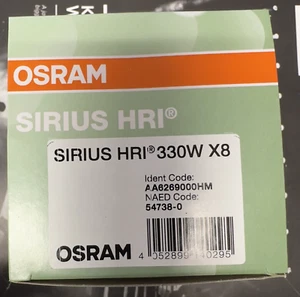 OSRAM SIRIUS HRI 330W X8 PROJECTOR MOVING LIGHT BULB AA6269000HM SHARPY PLUS - Afbeelding 1 van 3