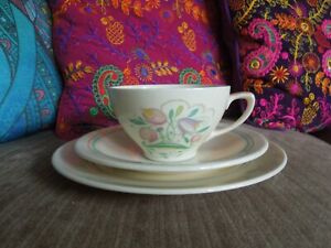 Susie Cooper Dresden Spray Cup Saucer Plate Trio