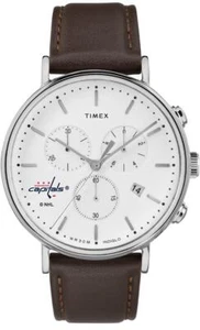 Mens Washington Capitals Watch Chronograph Leather Band Watch - Picture 1 of 6