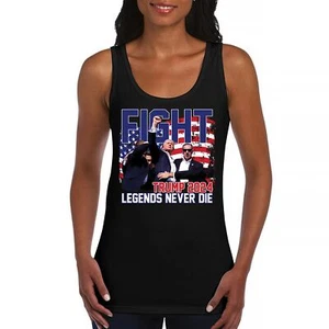 Trump 2024 Legends Never Die Women's Tank Top MAGA America First President - Picture 1 of 36