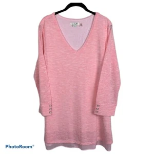Simply Noelle Layer Pink High Low Knit Tunic Size L/XL Shirt - Picture 1 of 8