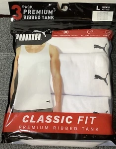 Puma Herren Premium Rib Tanks Gr. Large, 3er Pack, Classic Fit, Neu im Paket - Bild 1 von 3