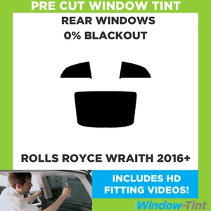 For Rolls Royce Wraith 2016+ Pre Cut Window Tint Rear 0% Blackout Film - Picture 1 of 10