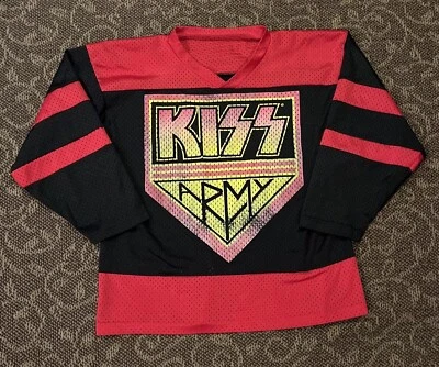 老式1998年KISS陆军曲棍球球衣见照片测量美国制造罕见🔥 — 第 1/4 张图片
