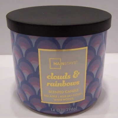 Свеча Mainstays Clouds & Rainbows 14 унций 3 фитиля с крышкой - Изображение 1 из 3