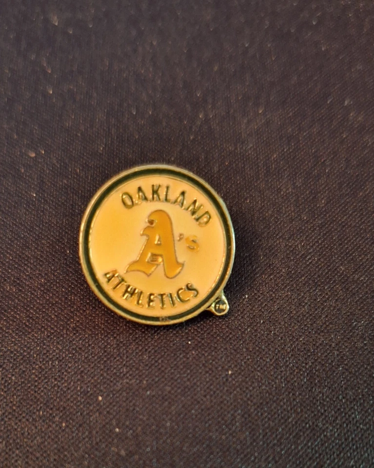 Oakland A's Athletics 1980's  MLB Baseball Round Lapel Hat Pin - Image 1 of 3