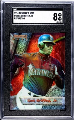Bowman's Best Red Refractor Ken Griffey Jr #40 1994 SGC 8 HOF Foto 1 de 2