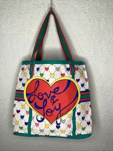 Brighton bunte Herz Beuteltasche Canvas Geschenktasche Handtasche Liebe Freude Schleife LuLu Elfe neu ohne Etikett - Bild 1 von 21