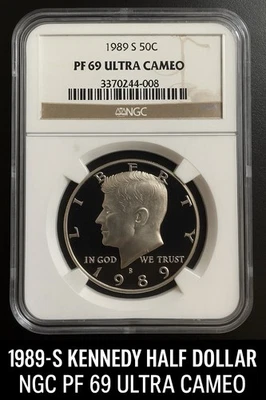 1989-S Kennedy Half Dollar 50C NGC PF69 Ultra Cameo – Proof Coin - Image 1 of 4