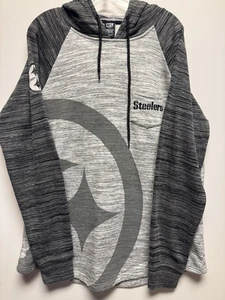Pittsburgh Steelers Hoodie Mens Large Gray Graphic Logo Pullover Sweatshirt NFL - Picture 1 of 6