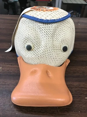 De Colección Pato Donald Walt Disney World Souvenir Chirrido Malla Sombrero Años 70 Niño Grande Foto 1 de 4