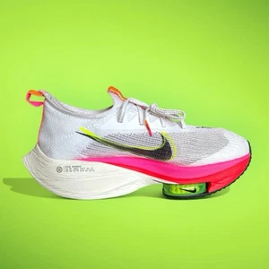 Nike Air Zoom Alphafly NEXT% Flyknit 'Rawdacious' DJ5456-100 donna taglia 9,5 US EUC - Foto 1 di 23