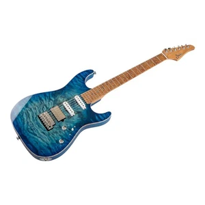Suhr Standard Custom Shop HSS ABB - Aqua Blue Burst Waterfall Burl Maple *NEW* - Picture 1 of 12
