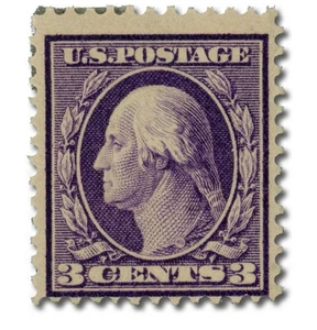 359 1909 3c Washington - Deep Violet - Double Line Watermark - Bild 1 von 1