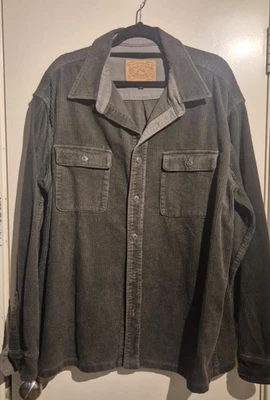 Rusty Mens Overshirt Jacket Size XL Corduroy Cotton Button Dark Green Shirt - image 1 of 4