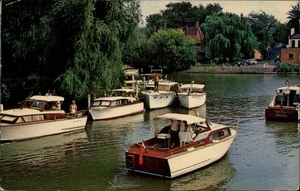 Canada Wallaceburg,ON River Scene 1966 Ontario Vintage Postcard - Picture 1 of 2
