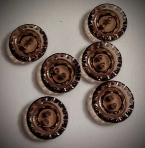 5/8" 'Crystal' Brown Craft/Clothing Buttons - Picture 1 of 4