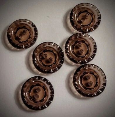 5/8" 'Crystal' Brown Craft/Clothing Buttons - Image 1 of 4