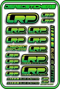 LRP ESC MOTOR BRUSHLESS RC 1/10 1/8 STICKERS LIPO BUGGY CAR DECAL GREEN YELLOW B - Picture 1 of 8