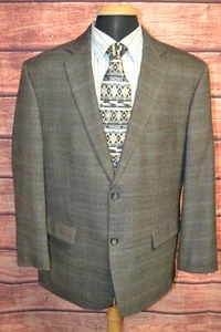 Abrigo deportivo Pronto Uomo platino para hombre de lana a cuadros 2 botones delanteros talla 46R - Imagen 1 de 11