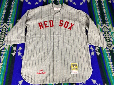Camiseta de béisbol de lana Mitchell & Ness 1918 de los Medias Rojas de Boston de Babe Ruth XL 48 EE. UU.  Foto 1 de 4