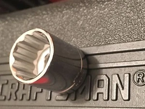 Craftsman 1/4 in Drive  12 PT. Point  SAE Shallow Socket - Choose Size -NEW - Picture 1 of 5