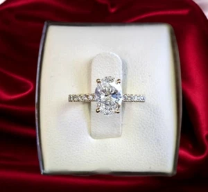 1.25 Carat Oval Cut IGI GIA Lab Grown Diamond Solitaire Ring 14K Yellow Gold - Picture 1 of 7