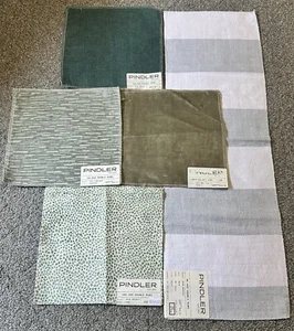 Lot of 5 Pindler Fabric Samples Teal Blue Green Velvet Speckle Stripe Crafts - Picture 1 of 24