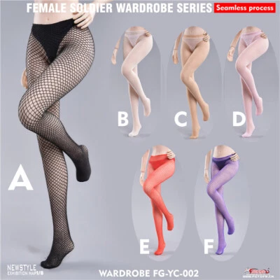 1/6 Female Seamless Mesh Fishnet Pantyhose Stockings Briefs F 12'' Action Figure - Image 1 of 4