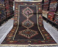 Vintage Afghan Tribal Baluchi Area Rug 4x7 ft Hand Knotted Oriental Wool Carpet