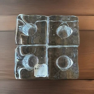 4 Vintage Blenko Ice Cube Glass Candle Holder #848 - Picture 1 of 2