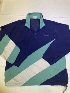 Vintage IZOD Windbreaker Jacket Mens Size L Pullover 1/4 Zip Logo Retro 90s 80s - Picture 1 of 11