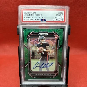 2022 Panini Prizm Desmond Ridder Cannocchiale da puntamento verde Prizm Rookie Auto 53/75 #302 PSA 9 - Foto 1 di 3