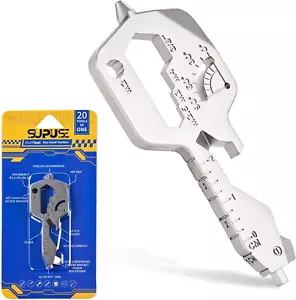 Key Shaped 20 in 1 Keychain Multitool - Pocket Utility Gadget, Bottle Opener Key - Picture 1 of 12