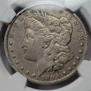 1895 S $1 Morgan Silver Dollar VF Details NGC Genuine Damage Key Date *F705 - Picture 1 of 3