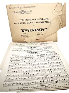 Robbins Music Corp. New York City "Overnight" Band Arrangement Sheet Music - Picture 1 of 3