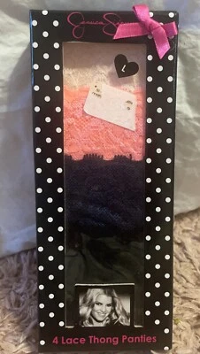 JESSICA SIMPSON Tanga Bragas Encaje, Talla Grande NUEVO Paquete De 4 Negro Rosa Foto 1 de 4