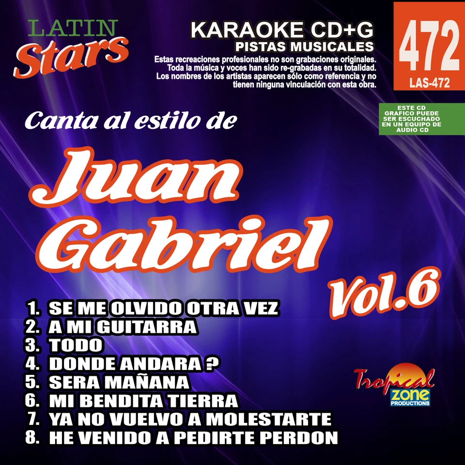 Karaoke Latin Stars 472 Juan Gabriel Vol.6 - Image 1 of 1