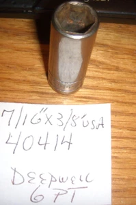 S-K  7/16" 3/8" DR  6 PT  # 40414 USA CHROME  DEEPWELL - Picture 1 of 1