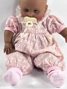 Vtg Gi-Go Baby Doll Sleepy Eyes Plastic Cloth Body 20" African American Clothes - Picture 1 of 5