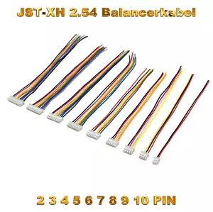 ✅ XH 2.54 2.54mm Balancer Stecker + 30cm PVC Kabel 26AWG 2 3 4 5 6 7 8 9 10 Pin - Bild 1 von 19