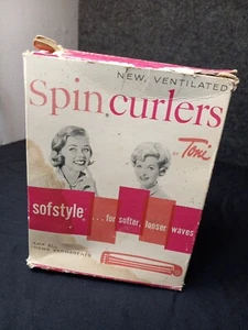 Vintage 1950s Sofstyle Spin Curlers Toni Full Original Box Pink and Blue/48b - Picture 1 of 4