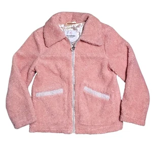 URBAN REPUBLIC Soft Fleece Jacket Faux Fur Front Zip Pink Girls Size 10-12 - Picture 1 of 3
