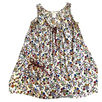 LaRok Colorful Geometric Pattern Sleeveless Tunic/Tank W/ Ruffled Details Small - Image 1 of 4