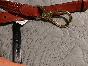 Cinturón trenzado rojo Lauren Ralph Lauren talla S nuevo con etiquetas cuero e imitación cuero - Imagen 1 de 6