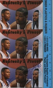 Antoine Walker/Ron Mercer/Derek Anderson 1997 G.A. Jumbos 4 Autographs Kentucky - Picture 1 of 2